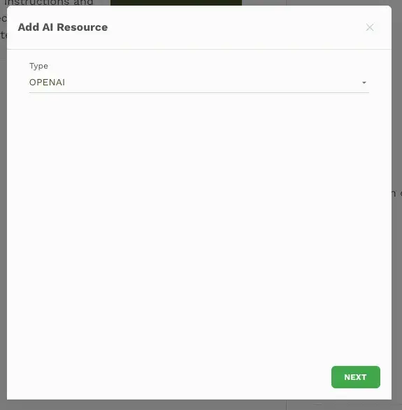 Choose AI provider type modal